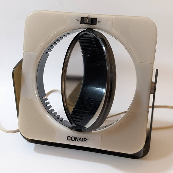 Vintage 1980's Conair Light Up Vanity 2-Way Mirror Brown and Cream - Picture 7 of 10